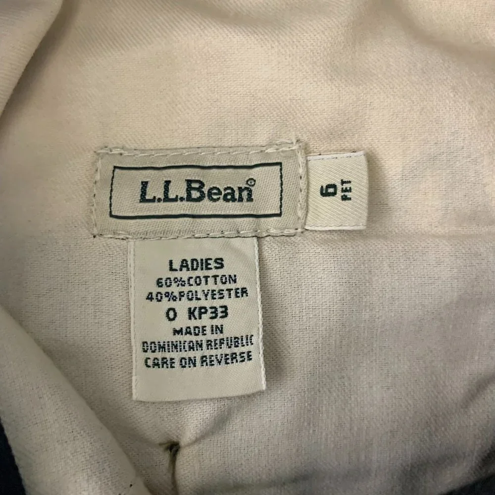 Vintage LL Bean Pleated Front Pants 6P Black Pockets Button Zip Deadstock - Picture 5 of 6